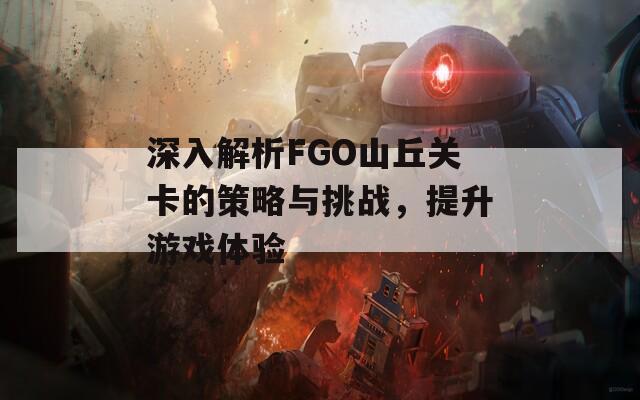 深入解析FGO山丘关卡的策略与挑战，提升游戏体验