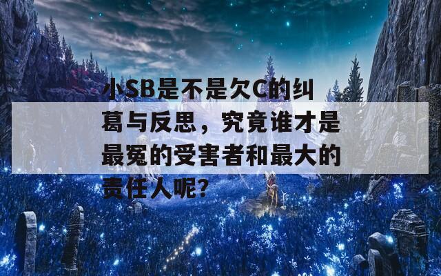 小SB是不是欠C的纠葛与反思，究竟谁才是最冤的受害者和最大的责任人呢？