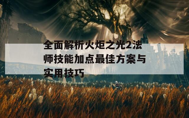 全面解析火炬之光2法师技能加点最佳方案与实用技巧