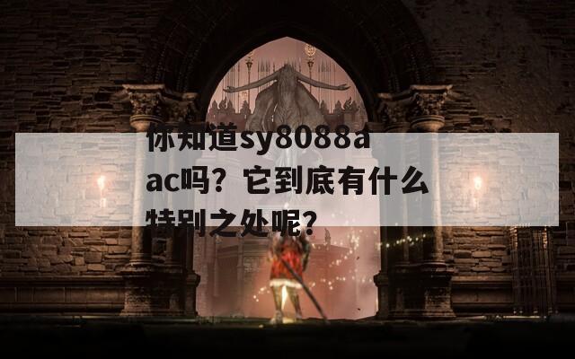 你知道sy8088aac吗？它到底有什么特别之处呢？