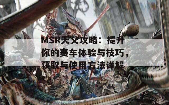 MSR天父攻略：提升你的赛车体验与技巧，获取与使用方法详解