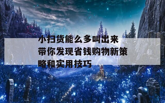 小扫货能么多叫出来 带你发现省钱购物新策略和实用技巧