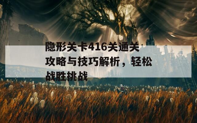 隐形关卡416关通关攻略与技巧解析，轻松战胜挑战