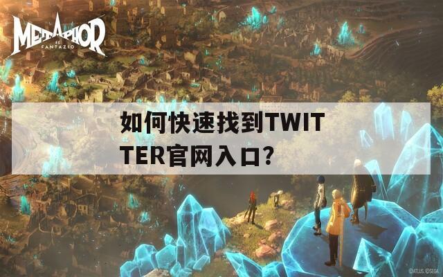 如何快速找到TWITTER官网入口？