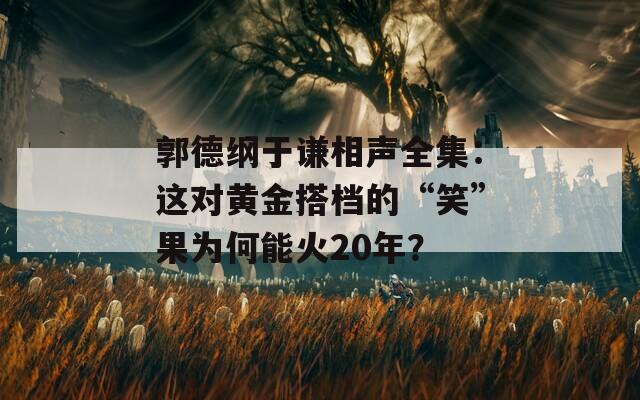 郭德纲于谦相声全集：这对黄金搭档的“笑”果为何能火20年？