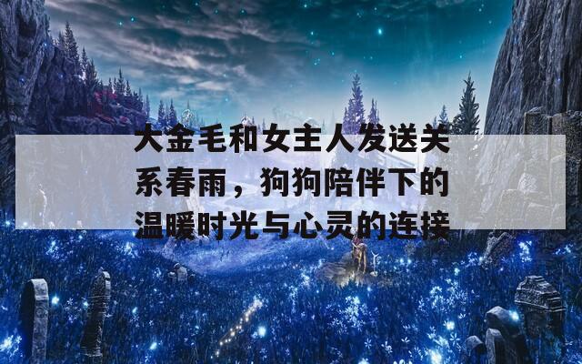 大金毛和女主人发送关系春雨，狗狗陪伴下的温暖时光与心灵的连接