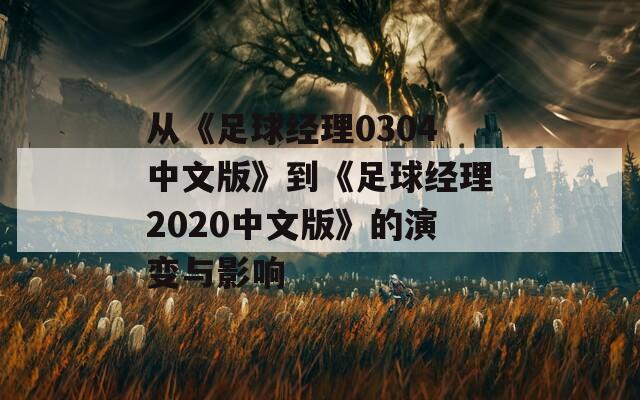 从《足球经理0304中文版》到《足球经理2020中文版》的演变与影响