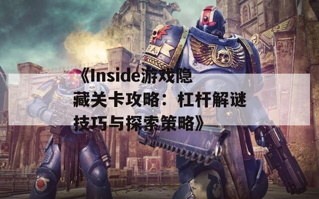 《Inside游戏隐藏关卡攻略：杠杆解谜技巧与探索策略》