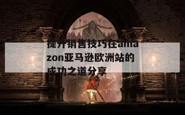 提升销售技巧在amazon亚马逊欧洲站的成功之道分享