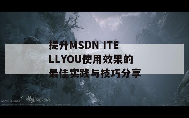 提升MSDN ITELLYOU使用效果的最佳实践与技巧分享