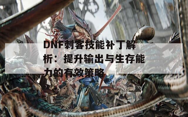 DNF刺客技能补丁解析：提升输出与生存能力的有效策略