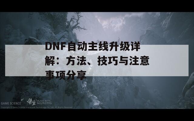 DNF自动主线升级详解：方法、技巧与注意事项分享