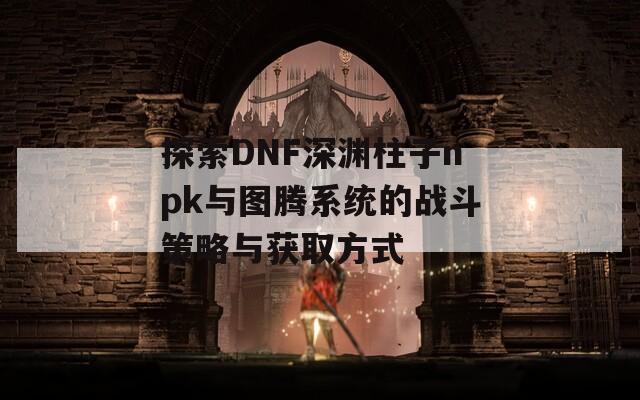 探索DNF深渊柱子npk与图腾系统的战斗策略与获取方式