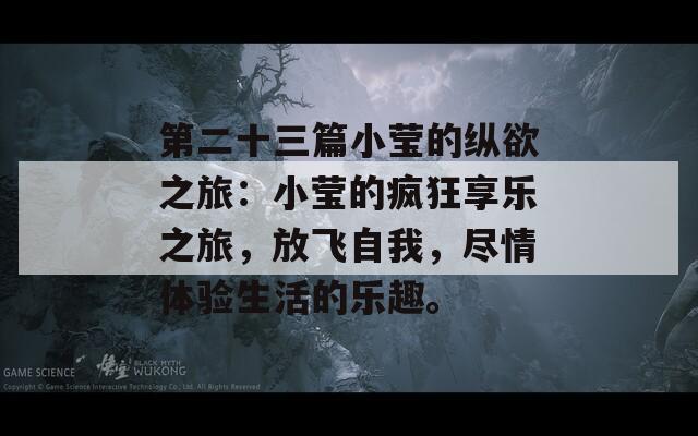 第二十三篇小莹的纵欲之旅：小莹的疯狂享乐之旅，放飞自我，尽情体验生活的乐趣。