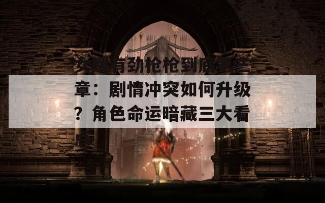 女婿有劲枪枪到底第三章：剧情冲突如何升级？角色命运暗藏三大看点