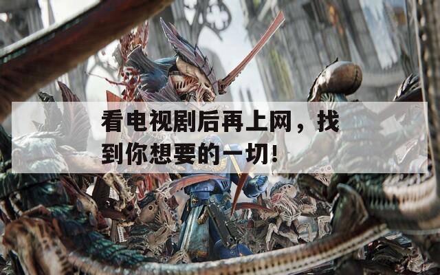 看电视剧后再上网，找到你想要的一切！